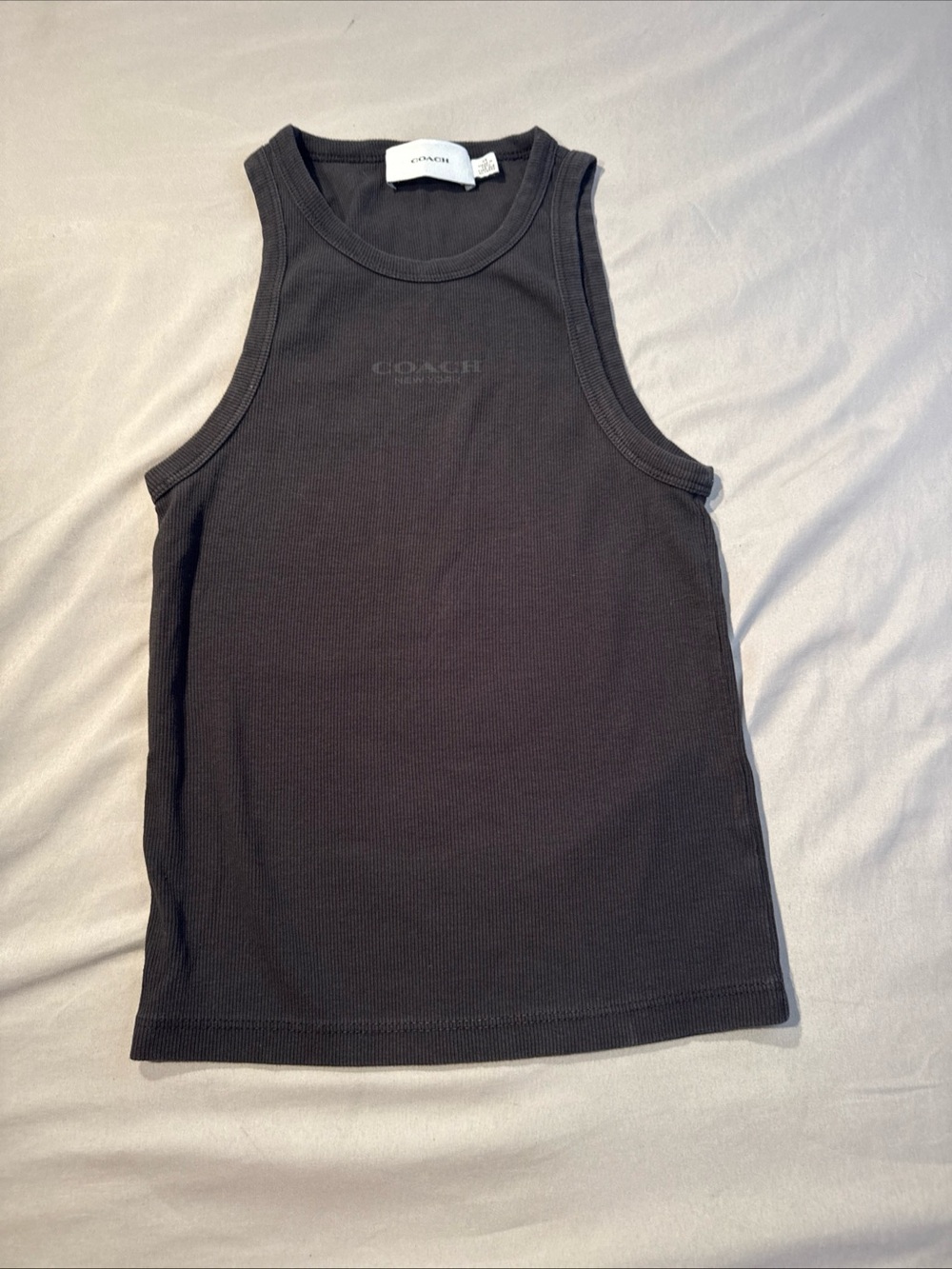 Coach Black Ribbed Tank - Picture 2 of 6